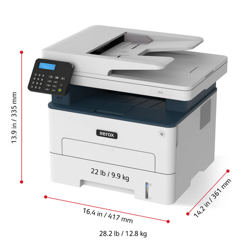 Xerox B225 Multifunction Printer, Print/Scan/Copy, Black and White Laser, Wireless, All In One Xerox B225 Multifunction Printer, Print/Scan/Copy, Black and White Laser, Wireless, All In One